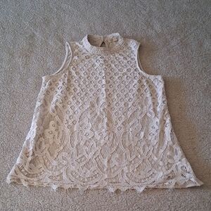Rewind Lace Sleeveless Blouse - White